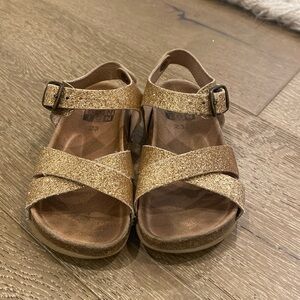 BONTON gold glitter sandals